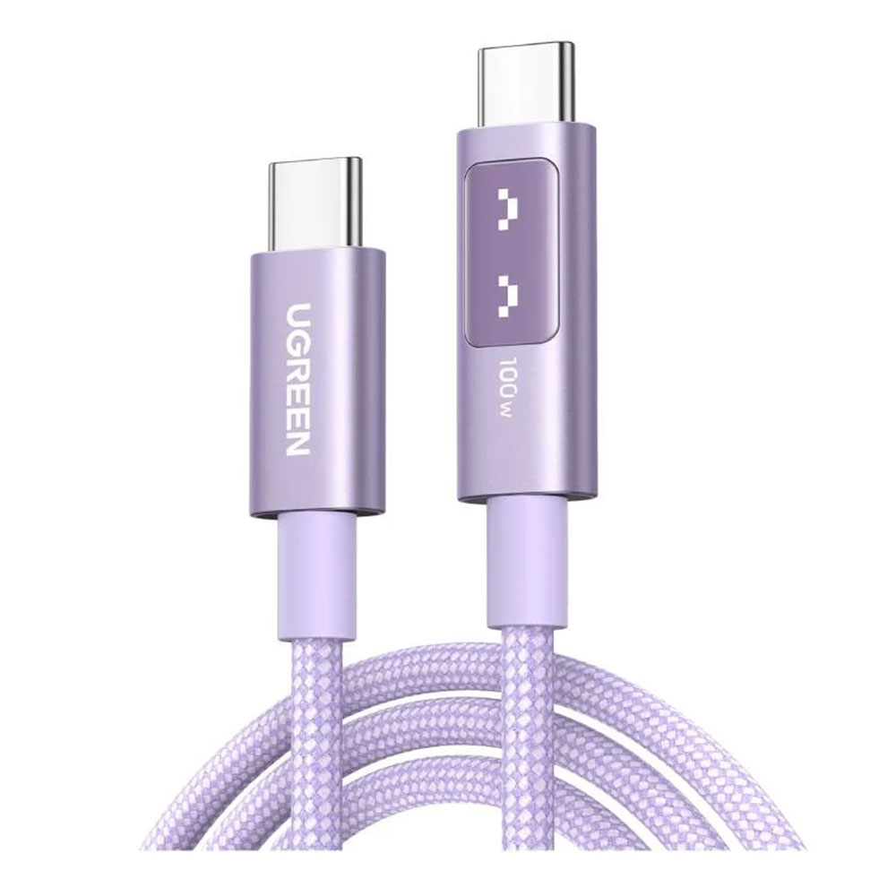 CHARGER CABLE (สายชาร์จ) UGREEN L509 ROBOT USB-C TO USB-C 100W 2M - PURPLE (65216)