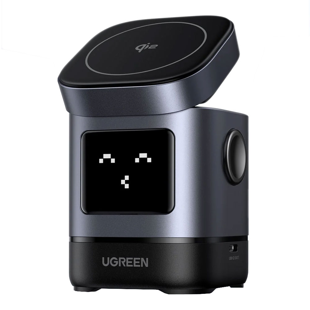 WIRELESS CHARGER (ที่ชาร์จไร้สาย) UGREEN W709 2 IN 1 MAGNETIC WIRELESS 15W - GRAY (45775)