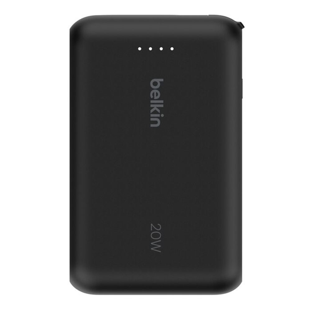 POWER BANK (พาวเวอร์แบงค์) BELKIN BOOSTCHARGE WITH INTEGRATED CABLE WITH USB-C 10000 mAh - BLACK (BPB021FQBK)