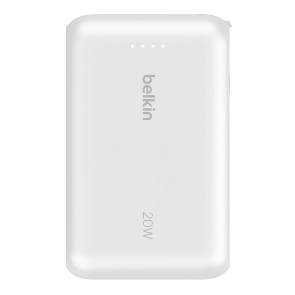 POWER BANK (พาวเวอร์แบงค์) BELKIN BOOSTCHARGE WITH INTEGRATED CABLE WITH USB-C 10000 mAh - WHITE (BPB021FQWH)