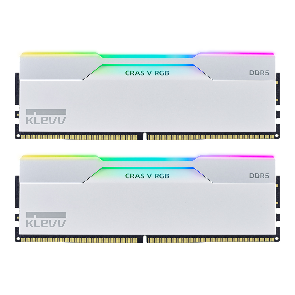 32GB (16GBx2) DDR5 6000MHz RAM (หน่วยความจำ) KLEVV CRAS V RGB AMD EXPO INTEL XMP CL28 - WHITE