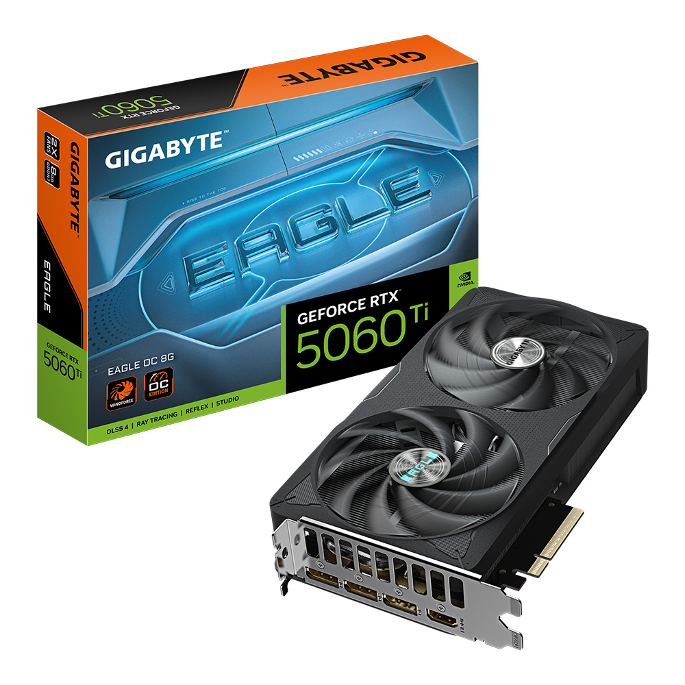 VGA (การ์ดแสดงผล) GIGABYTE GEFORCE RTX 5060 TI EAGLE OC 8G - 8GB GDDR7