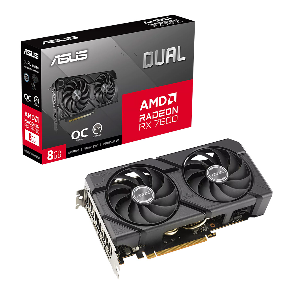 Asus Dual Radeon RX 7600 EVO OC Edition 8GB GDDR6