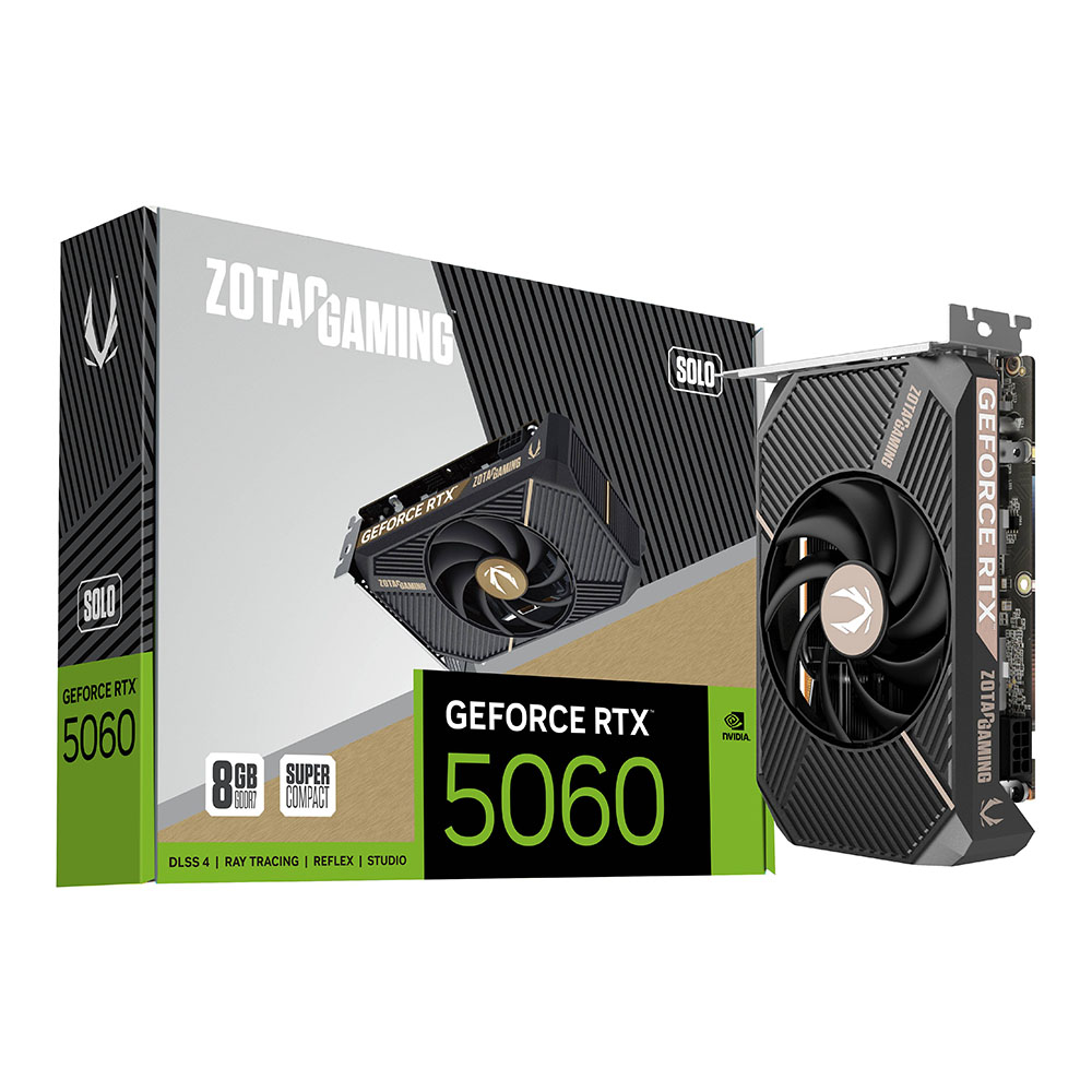 VGA (การ์ดแสดงผล) ZOTAC GAMING GEFORCE RTX 5060 SOLO - 8GB GDDR7 (ZT-B50600G-10L)