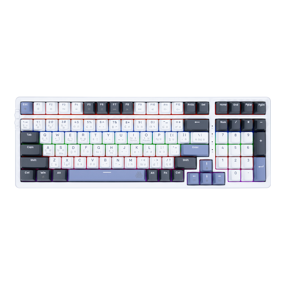 WIRELESS KEYBOARD (คีย์บอร์ดไร้สาย) EGA TYPE CMK9 RED SWITCH MINI RGB EN/TH - WHITE-BLACK-BLUE