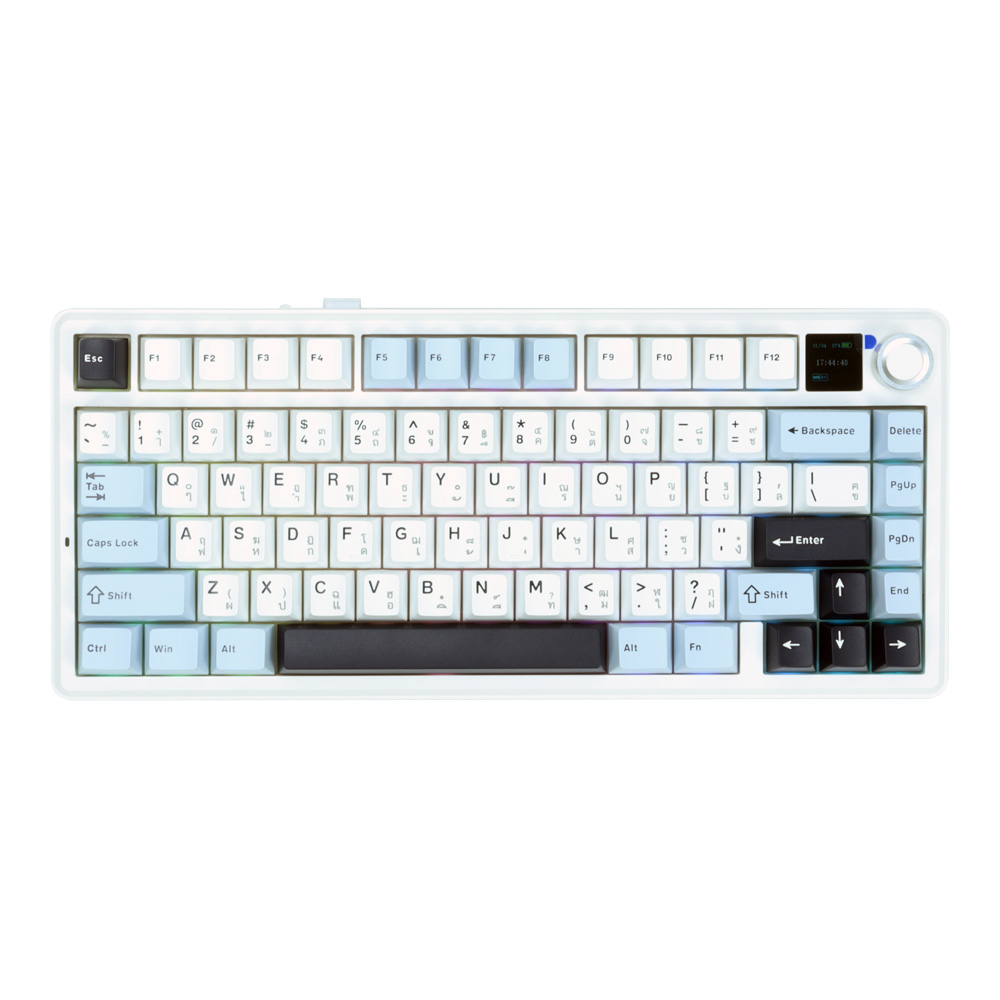 WIRELESS KEYBOARD (คีย์บอร์ดไร้สาย) AULA F75MAX GREEN SWITCH RGB EN/TH - WHITE - BLUE - BLACK PURPLE