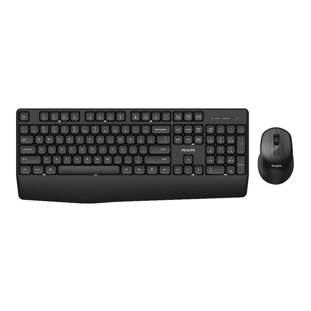 KEYBOARD & MOUSE (คีย์บอร์ดและเมาส์ไร้สาย) PHILIPS SPT6348 - BLACK