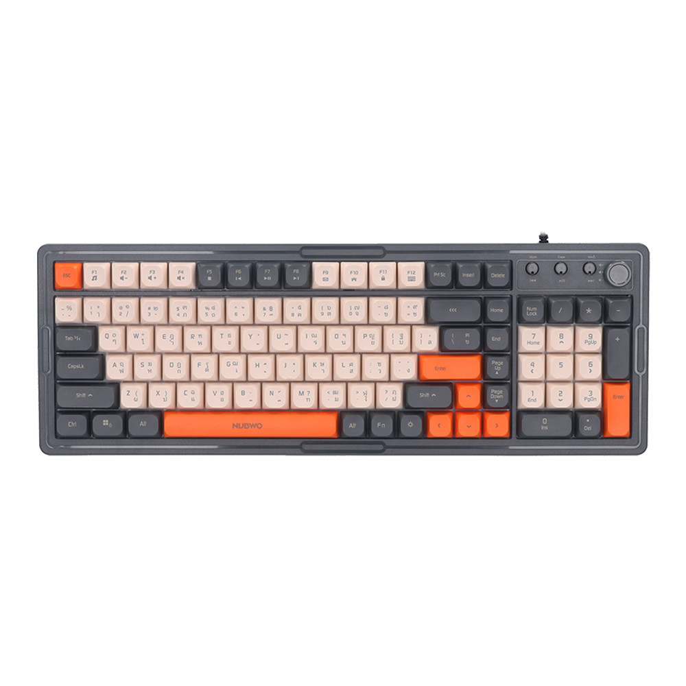KEYBOARD (คีย์บอร์ด) NUBWO NK52 - RUBBER DOME RAINBOW LED EN/TH BLACK-WHITE-ORANGE