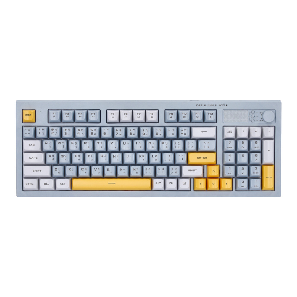 KEYBOARD (คีย์บอร์ด) NUBWO NK55 RUBBER DOME RAINBOW LED EN/TH - LIGHT BLUE
