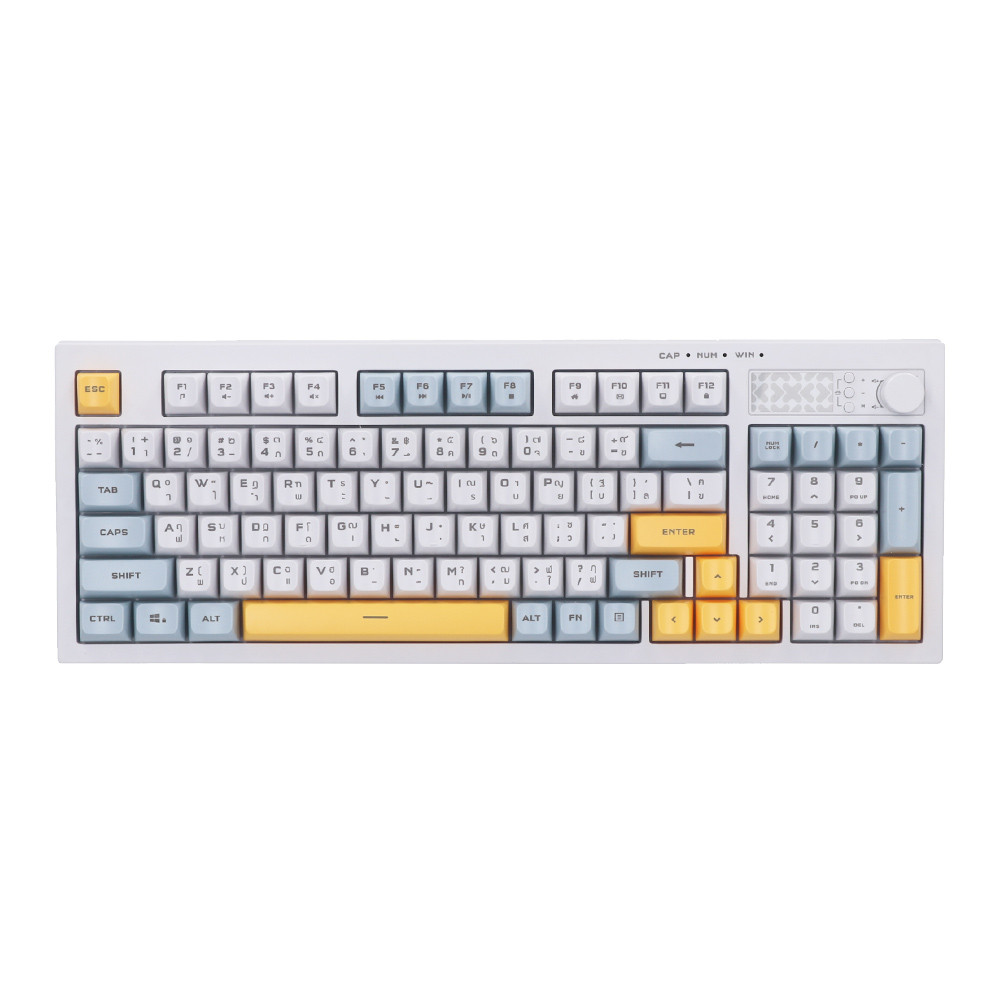 KEYBOARD (คีย์บอร์ด) NUBWO NK55 RUBBER DOME RAINBOW LED EN/TH - WHITE