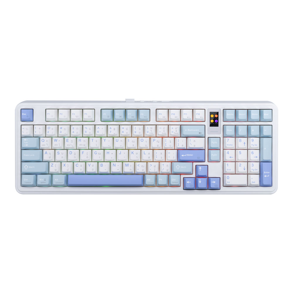 WIRELESS KEYBOARD (คีย์บอร์ดไร้สาย) EGA TYPE CMK11 SAIKO ONE LINEAR SWITCH RGB EN/TH - WHITE