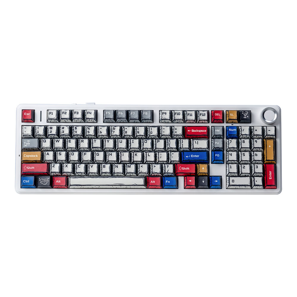 WIRELESS KEYBOARD (คีย์บอร์ดไร้สาย) AULA F99 PRO SKYBLUE SWITCH RGB EN - COMICS