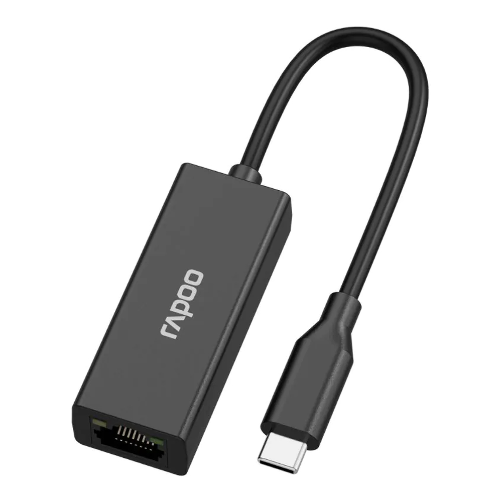 USB-C TO ETHERNET ADAPTER (อะแดปเตอร์อีเทอร์เน็ตแบบยูเอสบี) RAPOO XD20 - BLACK