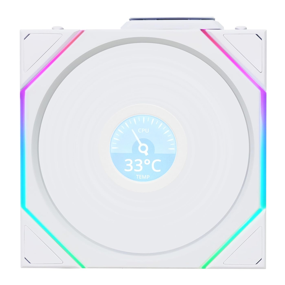 CASE FAN (พัดลมเคส) LIAN LI UNI FAN TL120 LCD WIRELESS - WHITE (12TLLCD1W1W)