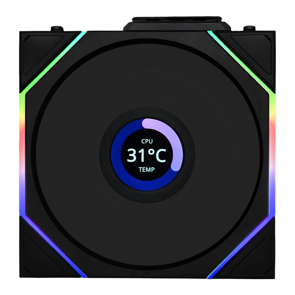 CASE FAN (พัดลมเคส) LIAN LI UNI FAN TL120 LCD WIRELESS - BLACK (12TLLCD1W1B)