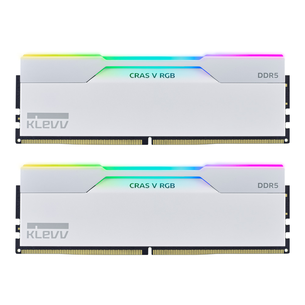 48GB (24GBx2) DDR5 6400MHz RAM (หน่วยความจำ) KLEVV CRAS V RGB AMD EXPO INTEL XMP CL32 - WHITE
