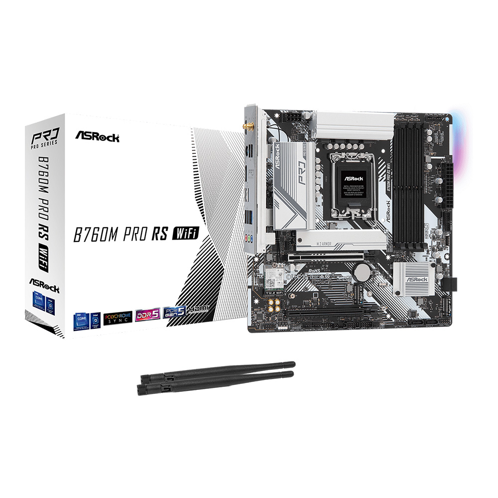 MAINBOARD (เมนบอร์ด) ASROCK B760M PRO RS WIFI - INTEL SOCKET 1700 DDR5 MICRO-ATX