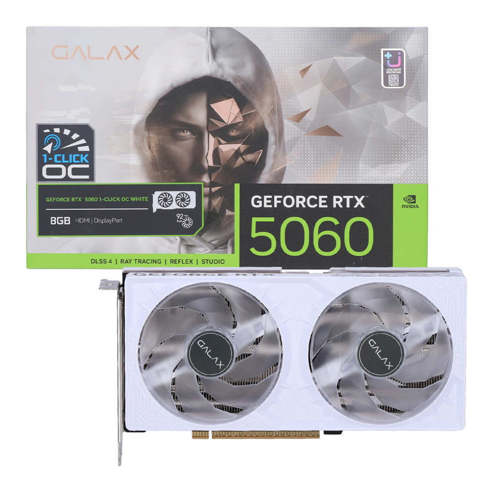 VGA (การ์ดแสดงผล) GALAX GEFORCE RTX 5060 1-CLICK OC WHITE - 8GB GDDR7