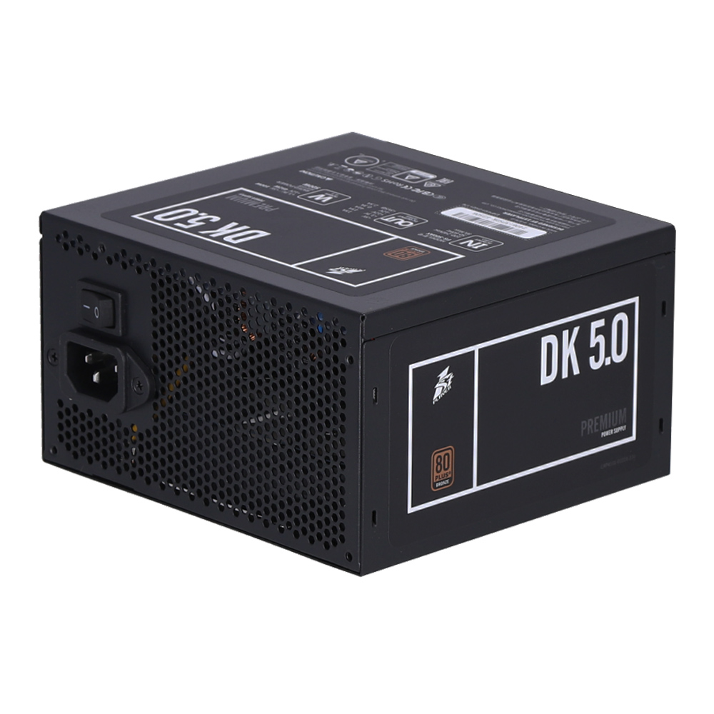 POWER SUPPLY (อุปกรณ์จ่ายไฟ) 1STPLAYER DK PREMIUM 5.0 - 500W 80 PLUS BRONZE BLACK ATX