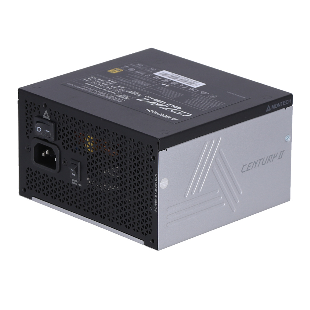 POWER SUPPLY (อุปกรณ์จ่ายไฟ) MONTECH CENTURY II 1200W - 1200W 80 PLUS GOLD METALLIC SILVER ATX
