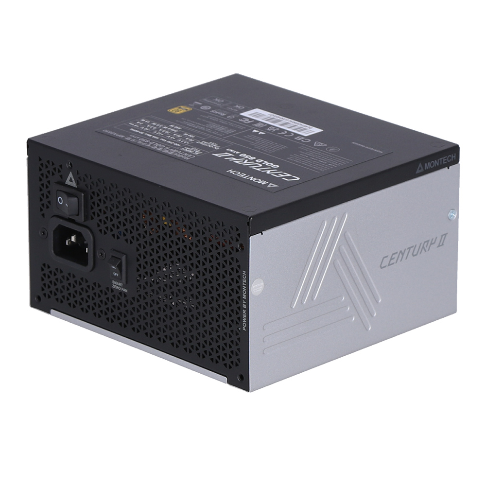 POWER SUPPLY (อุปกรณ์จ่ายไฟ) MONTECH CENTURY II 850W - 850W 80 PLUS GOLD METALLIC SILVER ATX