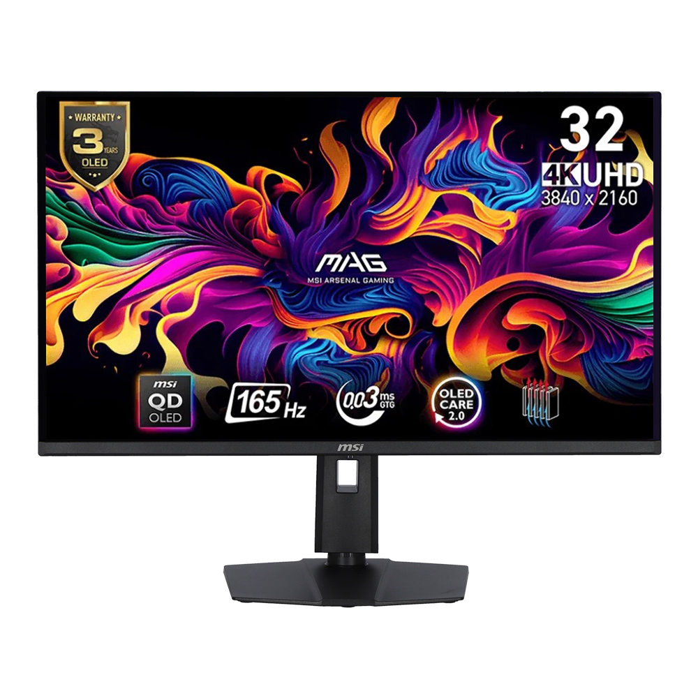 Monitor (จอมอนิเตอร์) MSI MAG 321UP QD-OLED - 31.5 Inch QD-OLED 4K 165Hz AMD FreeSync Premium Pro USB-C