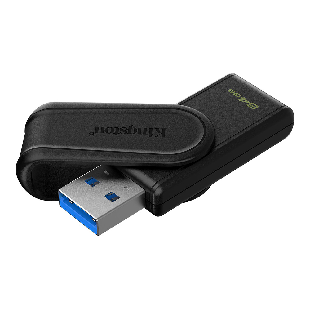 64 GB FLASH DRIVE (แฟลชไดร์ฟ) KINGSTON DATATRAVELER EXODIA S - BLACK-BLACK (DTXS/64GB)