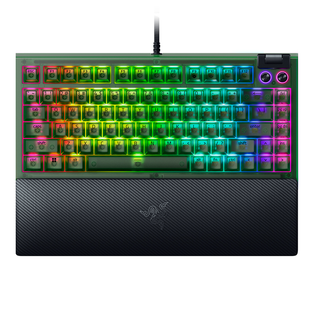 KEYBOARD (คีย์บอร์ด) RAZER BLACKWIDOW V4 75% RAZER ORANGE SWITCH RAZER CHROMA RGB EN - PHANTOM GREEN