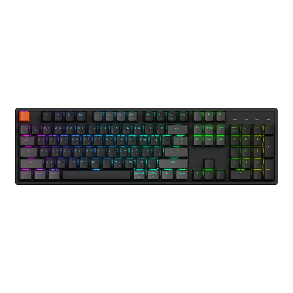 WIRELESS KEYBOARD (คีย์บอร์ดไร้สาย) KEYCHRON K10X RED SWITCH RGB EN/TH - BLACK (K10X-J1Z-TH)