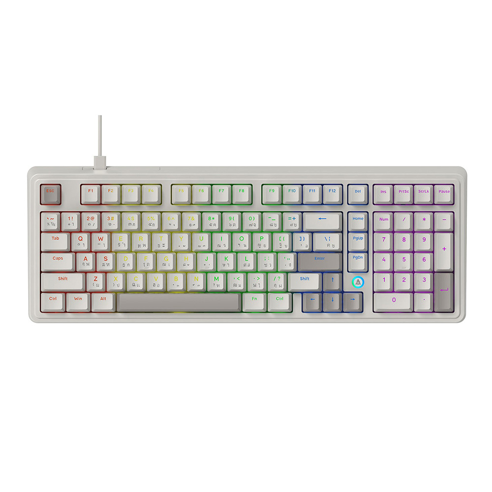 KEYBOARD (คีย์บอร์ด) AJAZZ AK980 RED SWITCH RAINBOW LED EN/TH - RETRO CLASSIC