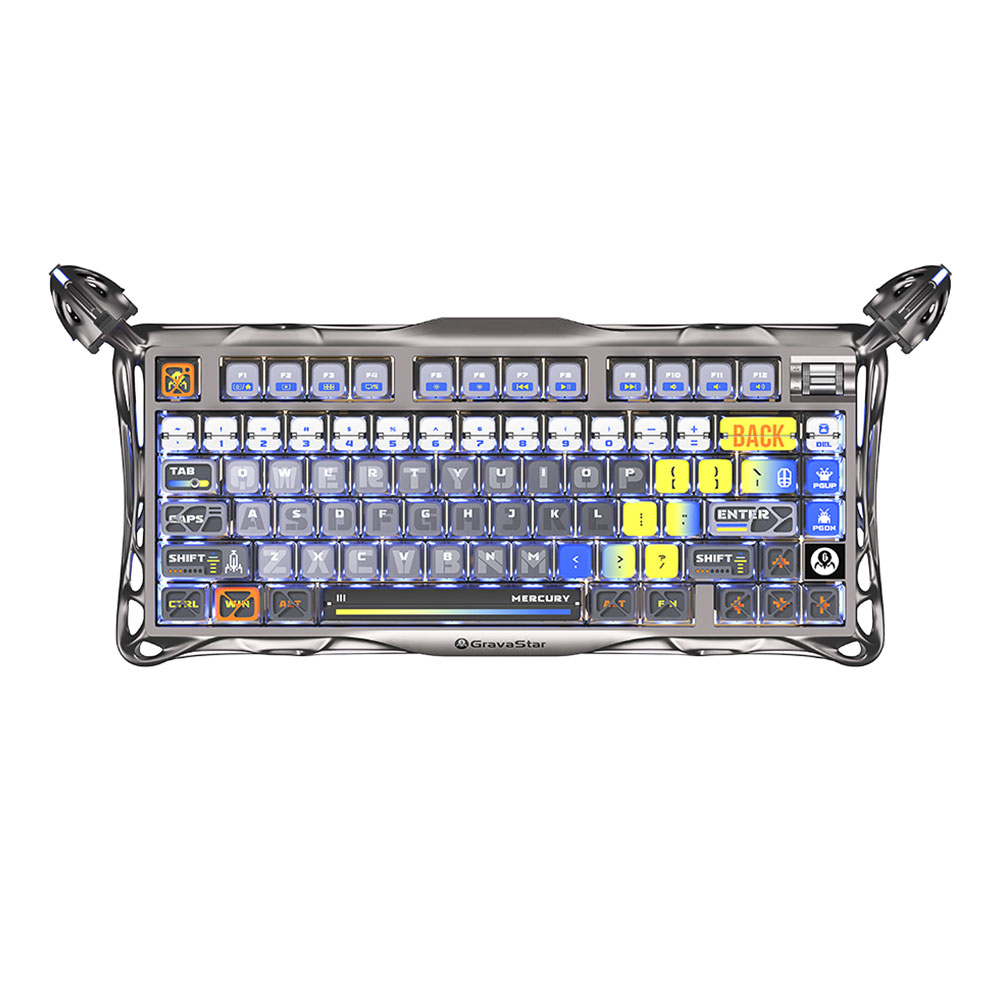 WIRELESS KEYBOARD (คีย์บอร์ดไร้สาย) GRAVASTAR MERCURY K1 PRO - INTERSTELLA SILVER KAILH SPEEDY MINT LINEAR SWITCH EN