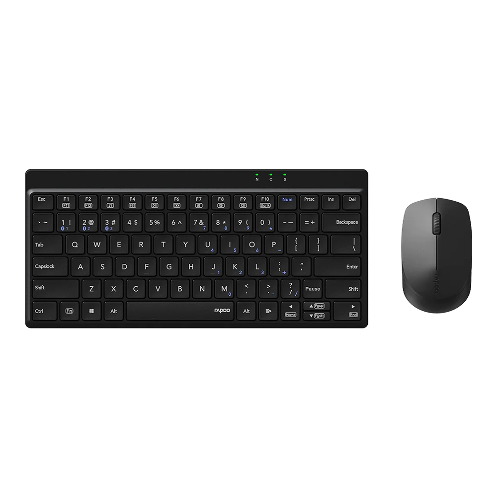 KEYBOARD & MOUSE (คีย์บอร์ดและเมาส์ไร้สาย) RAPOO 8000GT - BLACK