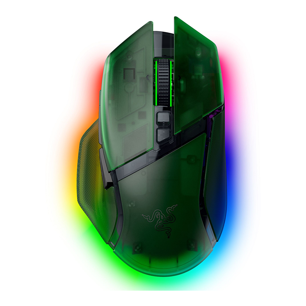WIRELESS MOUSE (เมาส์ไร้สาย) RAZER BASILISK V3 PRO 35K - PHANTOM GREEN (RZ01-05240300-R3A1)