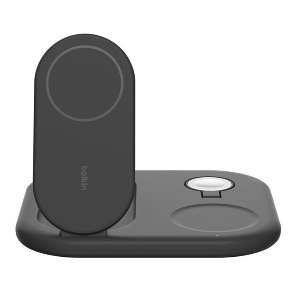 WIRELESS CHARGER (ที่ชาร์จไร้สาย) BELKIN 3-IN-1 MAGNETIC FOLDABLE WITH QI2 15W - BLACK (WIZ029thBK)