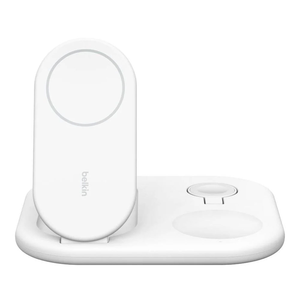 WIRELESS CHARGER (ที่ชาร์จไร้สาย) BELKIN 3-IN-1 MAGNETIC FOLDABLE WITH QI2 15W - WHITE (WIZ029thWH)