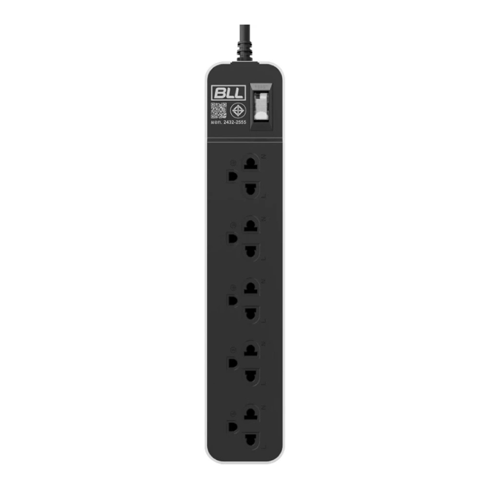 PLUG (ปลั๊กไฟ) BLL B46 5 OUTLET 1 SWITCH 3 METER 2300 WATT - BLACK