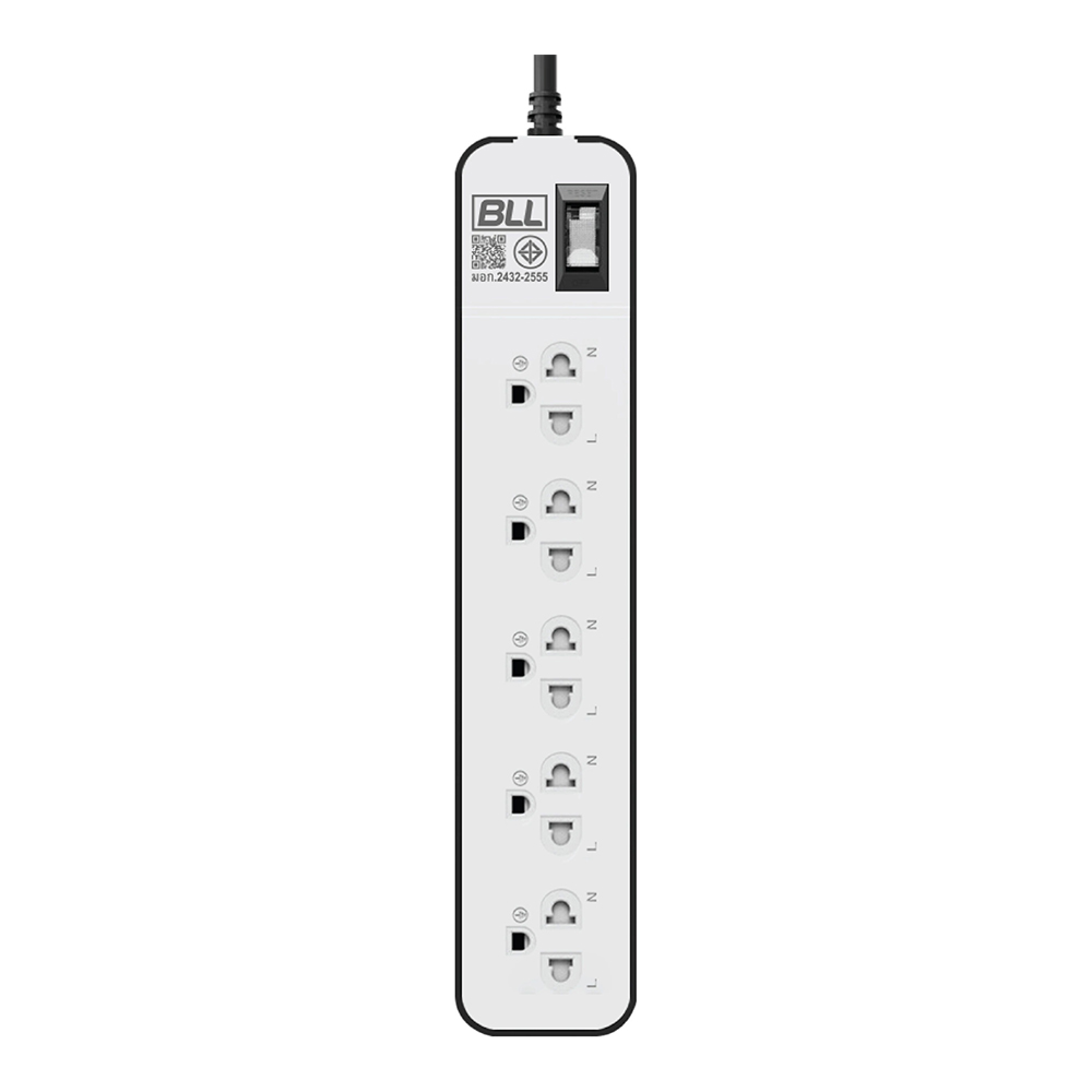 PLUG (ปลั๊กไฟ) BLL B48 5 OUTLET 1 SWITCH 10 METER 2300 WATT - WHITE