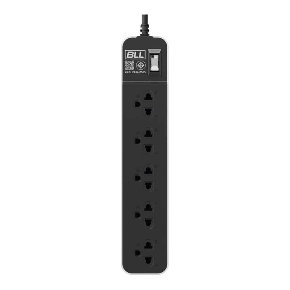 PLUG (ปลั๊กไฟ) BLL B48 5 OUTLET 1 SWITCH 10 METER 2300 WATT - BLACK