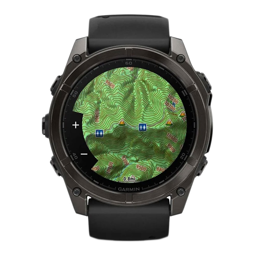 SMART WATCH (นาฬิกาอัจฉริยะ) GARMIN FENIX 8 - 51MM, AMOLED SAPPHIRE, CARBON GRAY DLC TITANIUM WITH BLACK/PEBBLE GRAY SILICONE BAND