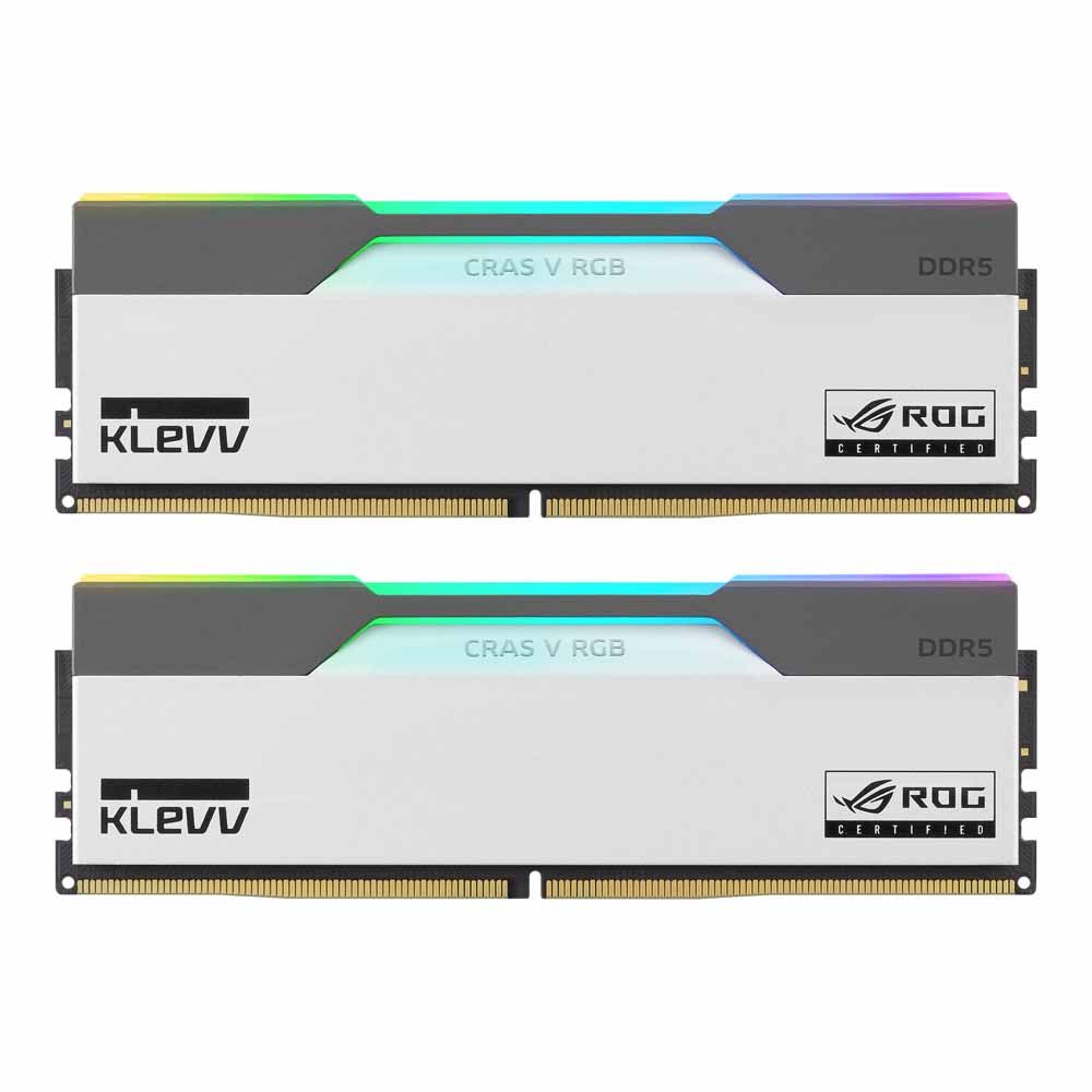 48GB (24GBx2) DDR5 7200MHz RAM (หน่วยความจำ) KLEVV CRAS V RGB ROG CERTIFIED AMD EXPO INTEL XMP CL34 - WHITE