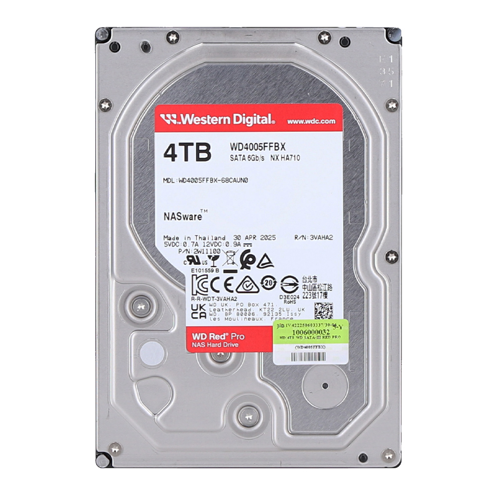 4 TB 3.5 INCH HDD (ฮาร์ดดิสก์ 3.5 นิ้ว) WD RED PRO - 7200RPM 256MB SATA3 (WD4005FFBX)