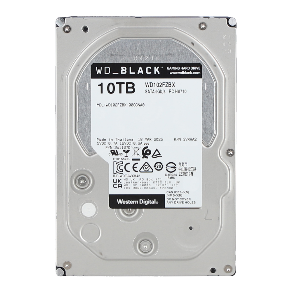 10 TB 3.5 INCH HDD (ฮาร์ดดิสก์ 3.5 นิ้ว) WD BLACK - 7200RPM 512MB SATA3 (WD102FZBX)