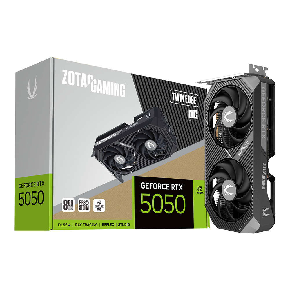 VGA (การ์ดแสดงผล) ZOTAC GAMING GEFORCE RTX 5050 TWIN EDGE OC - 8GB GDDR6 (ZT-B50500H-10M)
