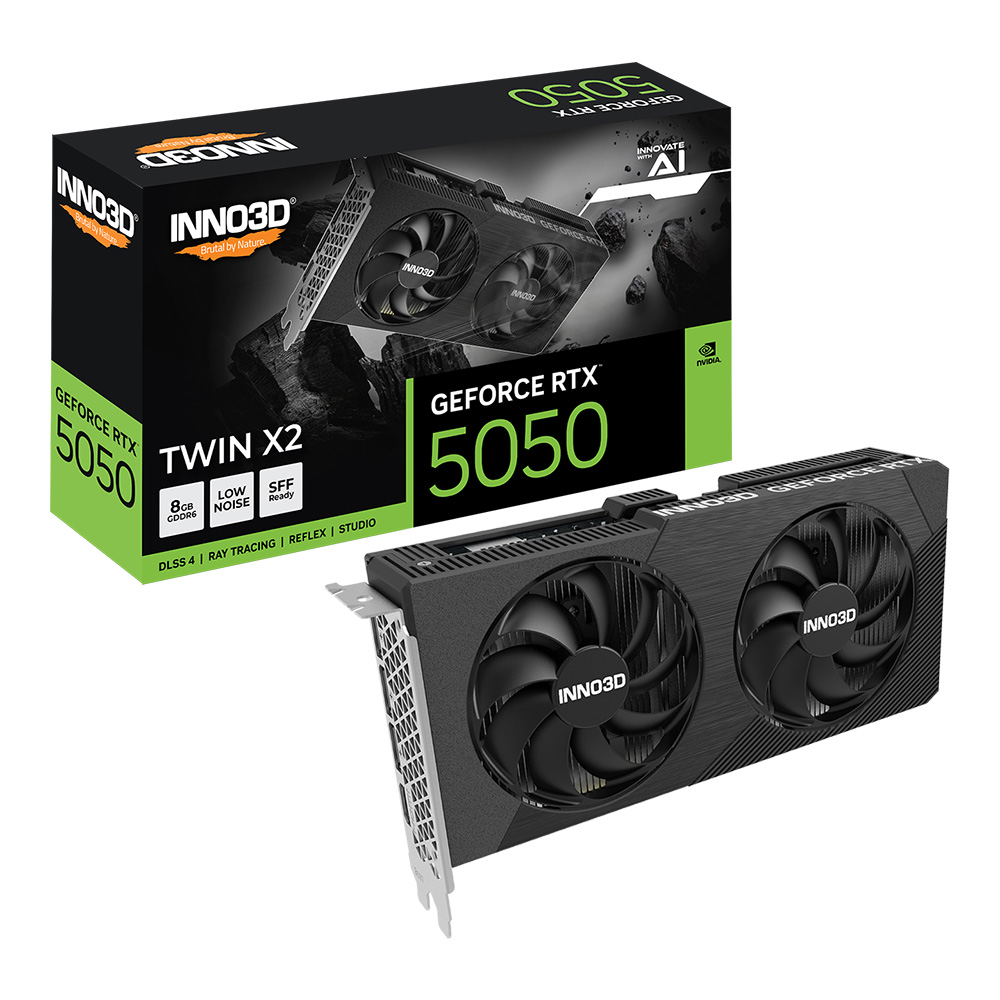 VGA (การ์ดแสดงผล) INNO3D GEFORCE RTX 5050 TWIN X2 - 8GB GDDR6 (N50502-08D6-174071N)