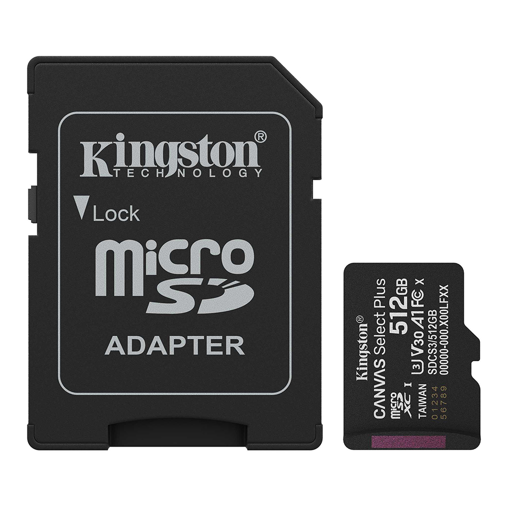 512 GB MICRO SD CARD (ไมโครเอสดีการ์ด) KINGSTON CANVAS SELECT PLUS + ADAPTER (SDCS3/512GB)