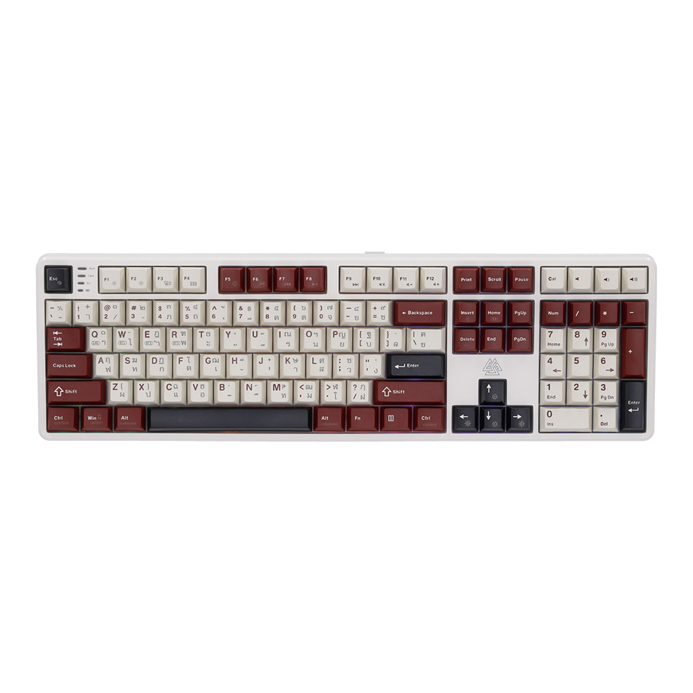 WIRELESS KEYBOARD (คีย์บอร์ดไร้สาย) EGA CMK7 RED SWITCH EN/TH - WHITE RED