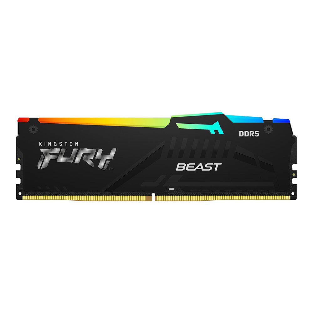 16GB (16GBx1) DDR5 5600MHz RAM (หน่วยความจำ) KINGSTON FURY BEAST DDR5 RGB AMD EXPO INTEL XMP CL36 - BLACK