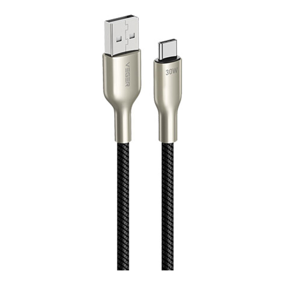 CHARGER CABLE (สายชาร์จ) VEGER V-AC05 USB-A TO USB-C FAST CHARGE CABLE 1.2M