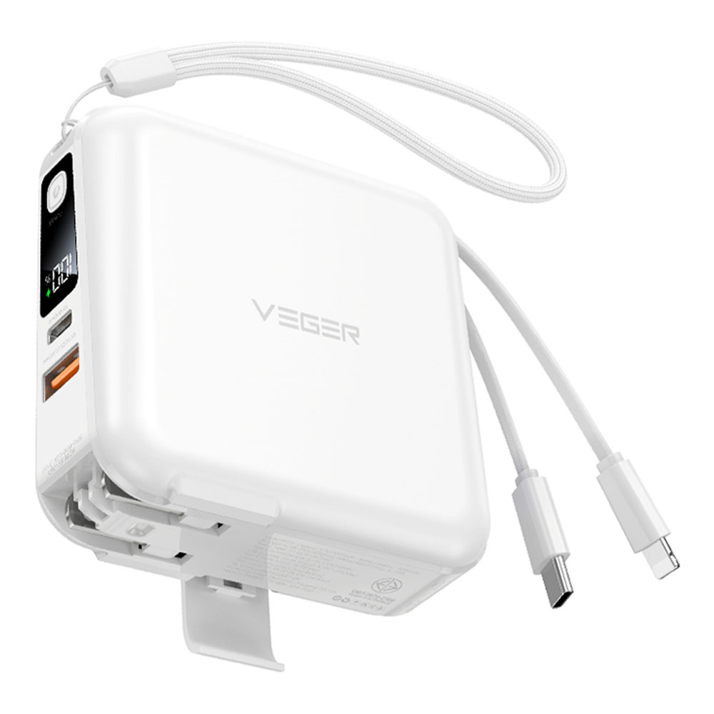 POWER BANK (พาวเวอร์แบงค์) VEGER W1501 PB 15K mAh - WHITE