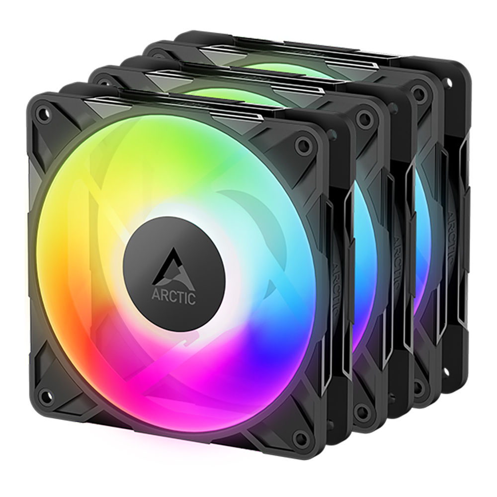 CASE FAN (พัดลมเคส) ARCTIC P12 PRO A-RGB PACK 3 - BLACK (ACFAN00310A)